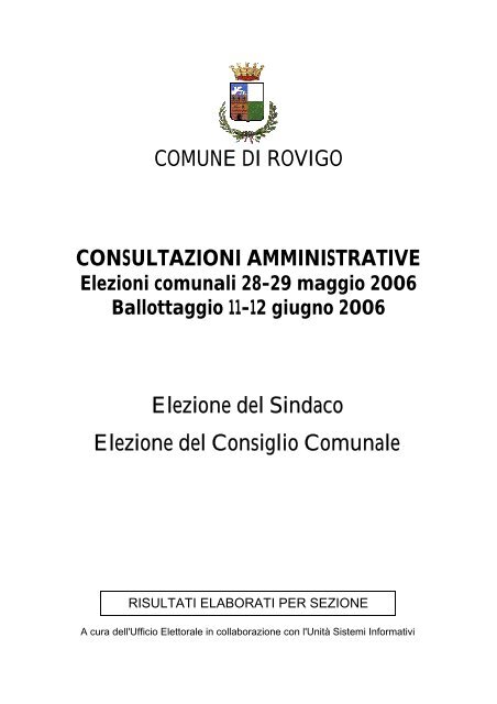 Comunali 2006 pdf - Comune di Rovigo