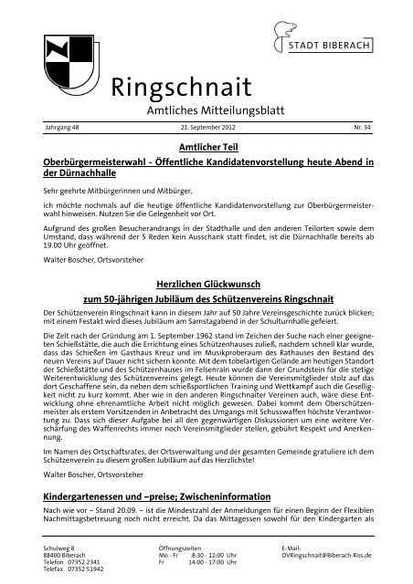 MTB Ringschnait 34/12 - Stadt Biberach an der Riss