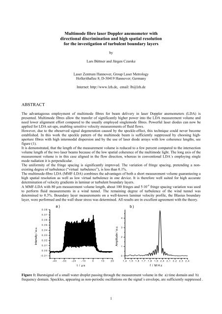 Multimode fibre laser Doppler anemometer with