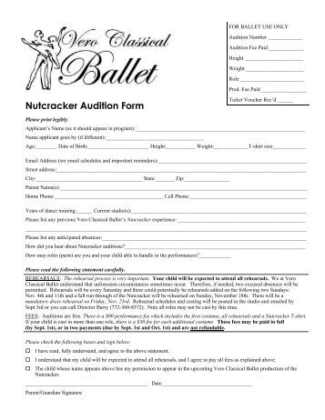 nutcracker audition form MarLo Form Studio  Dance Nutcracker Application