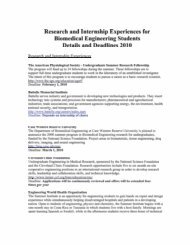 Research and Internship Experiences for Biomedical Engineering ...