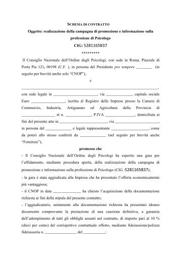 Schema di contratto in formato .pdf - Ordine Nazionale Psicologi