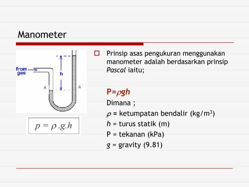 PENGUKURAN TEKANAN BENDALIR - Politeknik Kota Bharu