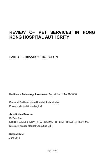 Review of PET Services in Hong Kong Hospital Authority Part 3