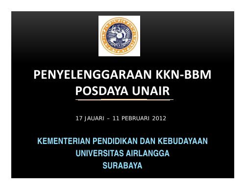 PENYELENGGARAAN KKN-BBM POSDAYA UNAIR