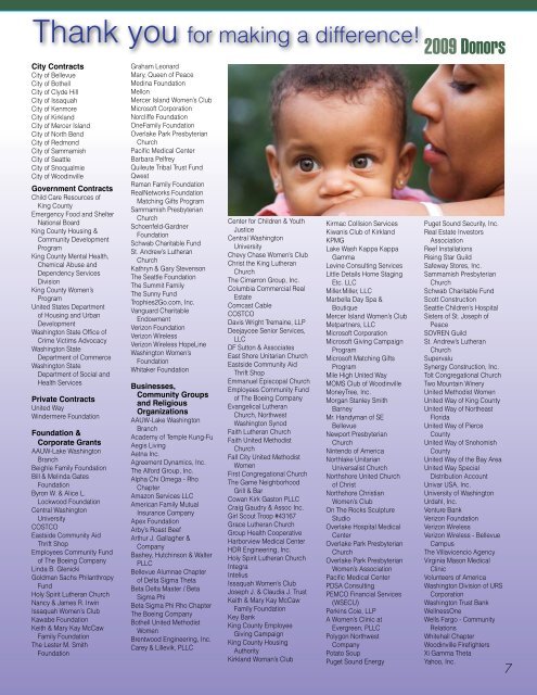 annual report 2010 - Eastside Domestic Violence Program