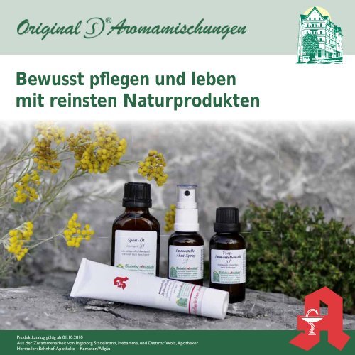 Bewusst pflegen und leben mit reinsten ... - Bahnhof-Apotheke