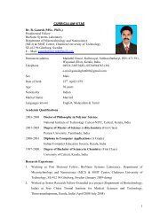 1 CURRICULUM VITAE Dr. B. Ganesh (MSc., PhD.,) Postdoctoral ...