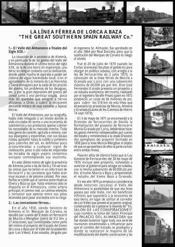 LA LÃNEA FÃRREA DE LORCA A BAZA - Somos Albojenses