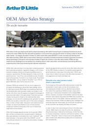 OEM After Sales Strategy - Arthur D. Little