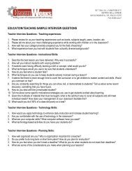 EDUCATION/TEACHING SAMPLE INTERVIEW QUESTIONS