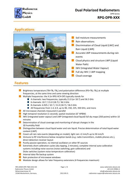 on Dual-Polarization Radiometers - Radiometer Physics Gmbh
