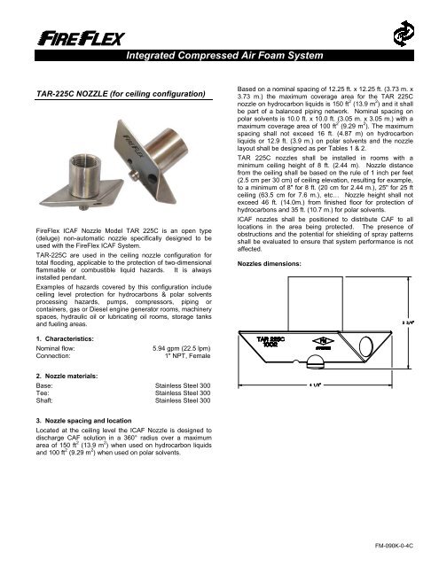 TAR-225C Compressed Air Foam Total Flooding Nozzles