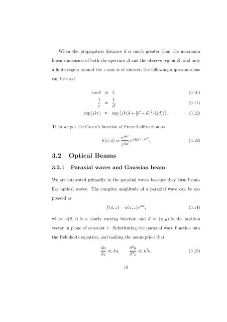 OPTIMAL BEAM FORMING FOR LASER BEAM PROPAGATION ...