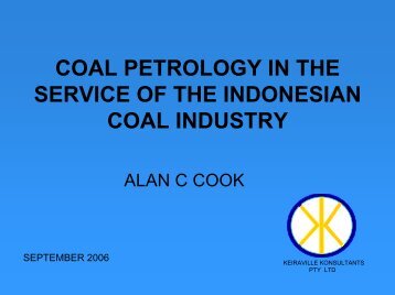 coal petrology in the service of the indonesian coal industry