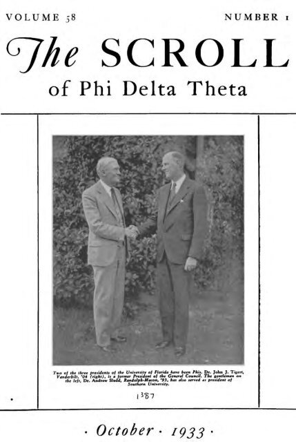 1933–34 Volume 58 No 1–5 - Phi Delta Theta Scroll Archive