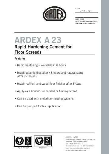 ARDEX A23:New ARDEX C2 - ARDEX UK Ltd.