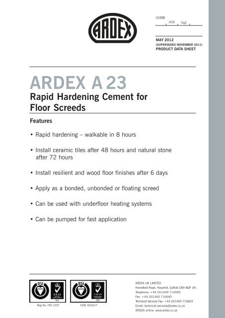 ARDEX A23:New ARDEX C2 - ARDEX UK Ltd.