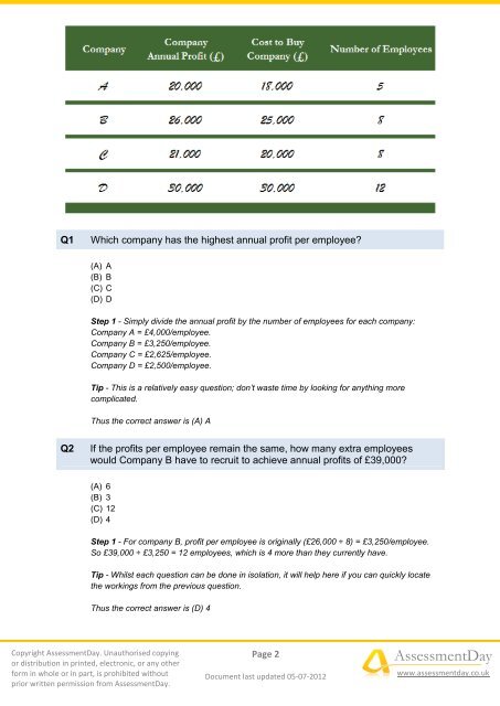 Numerical Free Test 2 - Aptitude Test