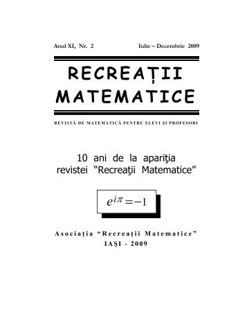 Revista (format .pdf, 5.8 MB) - RecreaÅ£ii Matematice