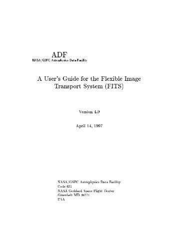 A User's Guide for the Flexible Image Transport System FITS