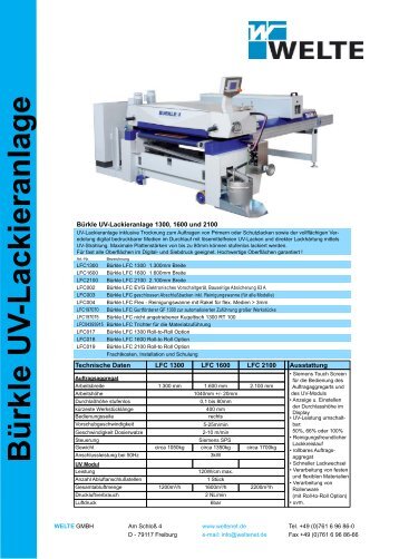 BÃ¼rkle UV -Lackieranlage - Welte GmbH