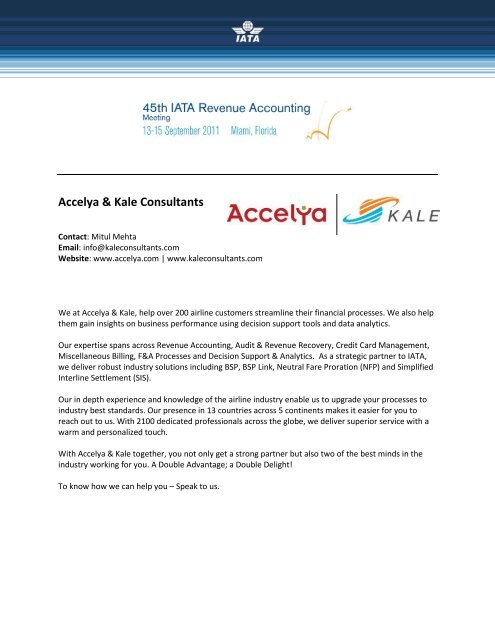 Accelya & Kale Consultants - Worldtek Travel