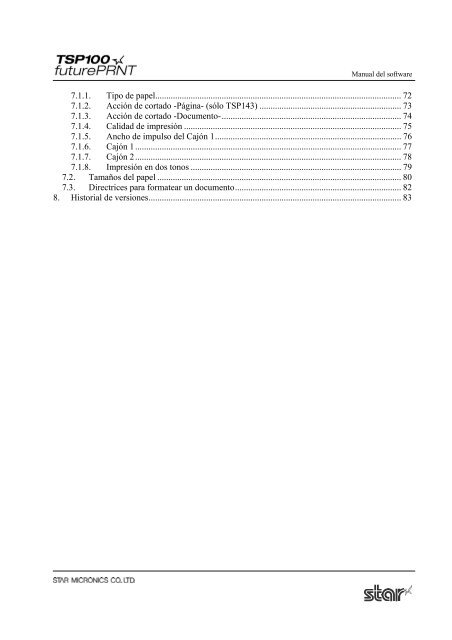 TSP100 Software Manual