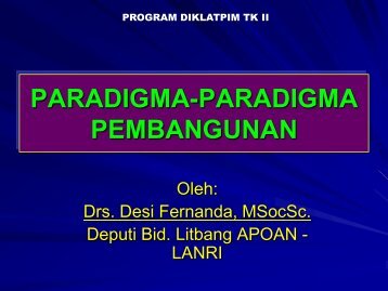 PARADIGMA-PARADIGMA PEMBANGUNAN - WordPress.com