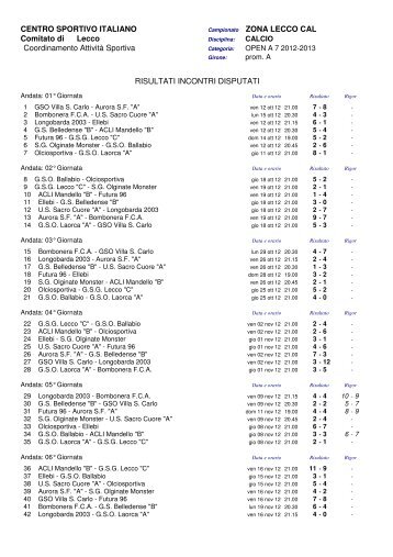 open a 7 promozione - CSI Lecco