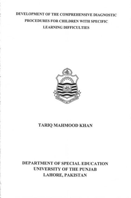 tariq mahmood kiian department of special education university of ...