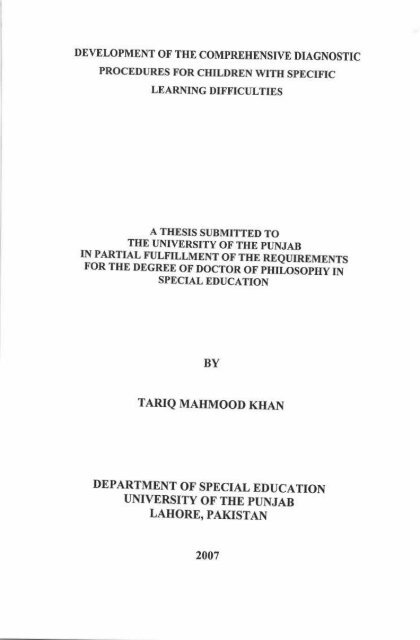 tariq mahmood kiian department of special education university of ...