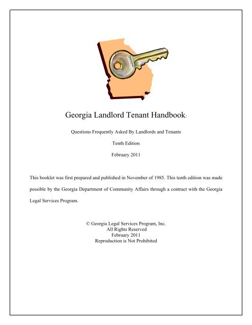 Georgia Landlord Tenant Handbook: - Forsyth County Government