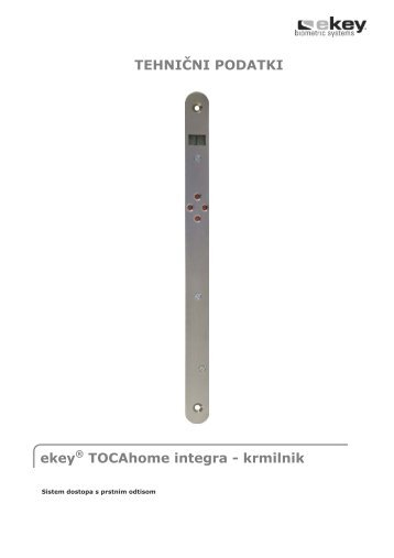 TEHNIÄNI PODATKI ekeyÂ® TOCAhome integra - krmilnik