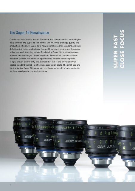 ARRI Brochure Ultra 16 Lenses - Carl Zeiss, Inc.