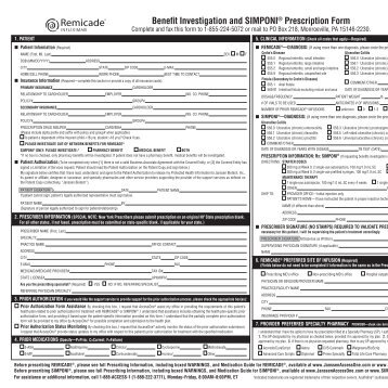 Benefits Investigation Form - JanssenAccessOne.com