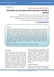 niosomes as colloidal drug delivery system - Journal of ...