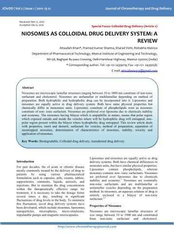 Dissertation on niosomes