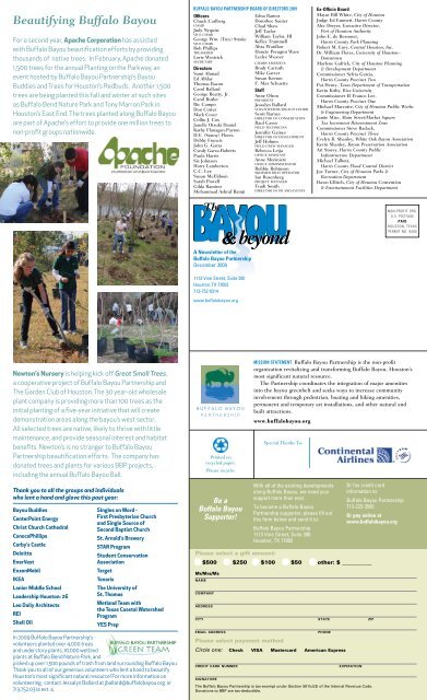 COMMUNITY GIVING - Buffalo Bayou Partnership
