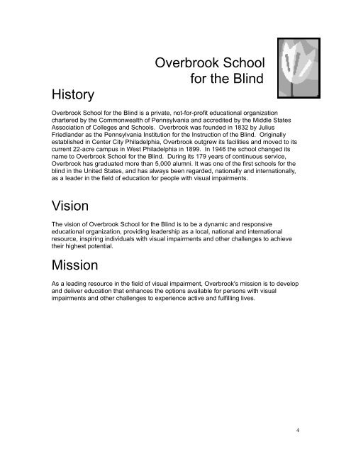 Overbrook School for the Blind Family Handbook