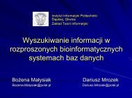 Bioinformatyczne bazy danych - ZakÅad Teorii Informatyki