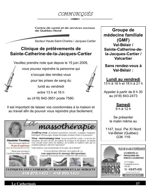 Octobre 2009 - Ville de Sainte-Catherine-de-la-Jacques-Cartier