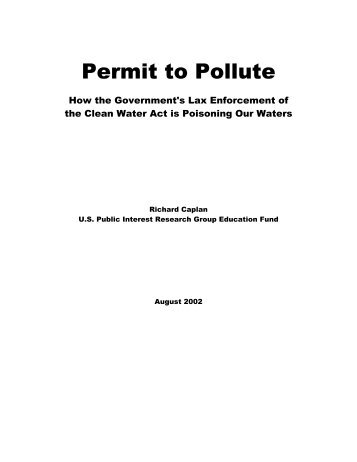 Permit to Pollute - Public Interest Network