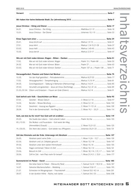 MGE2013 Inhaltsverzeichnis - GJW