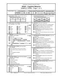 ADAS â Cognitive Behavior SAMPLE FORM â Page 1 of 4