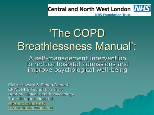 'The COPD Breathlessness Manual': - London Health Programmes