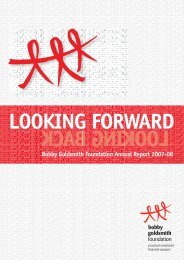 Bobby Goldsmith Foundation Annual Report 2007-08