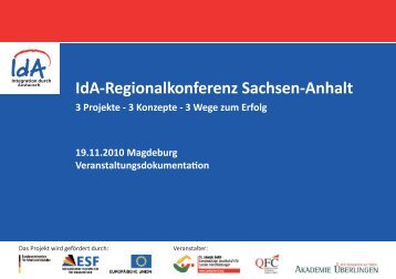 Ida-Regionalkonferenz Sachsen-Anhalt - Europäischer Sozialfonds ...