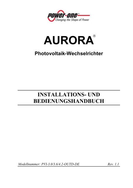Installationsanleitung - German Solar