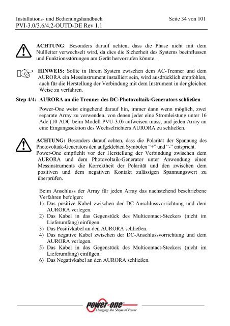 Installationsanleitung - German Solar